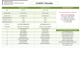 SAMEDI 3 Décembre