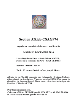 Stage anim&eacute; par Leman Sensei (Institut d`Aikido)