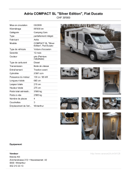 Adria COMPACT SL "Silver Edition", Fiat Ducato