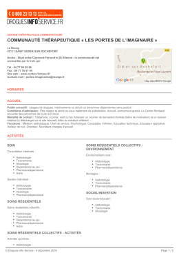 communaut&eacute; th&eacute;rapeutique &laquo; les portes de l`imaginaire