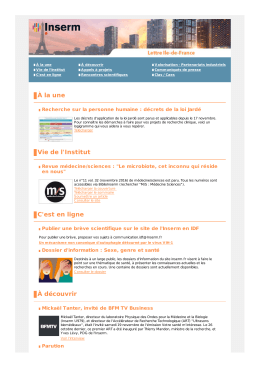 &Agrave; la une Vie de l`Institut C`est en ligne &Agrave; d&eacute;couvrir