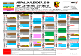 ABFALLKALENDER 2016 der Gemeinde Schöneck