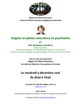 Soigner en Pleine Conscience - Institut de Pleine Conscience