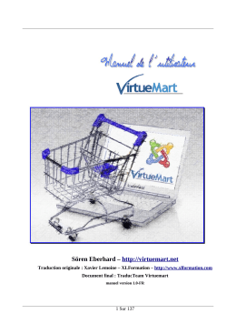 Virtuemart - Manuel de l`utilisateur - Fran&ccedil;ais