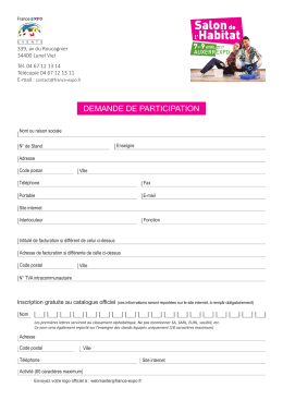 Tarif et commande - Salons habitat Auxerre