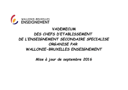 Enseignement secondaire spécialisé - Wallonie