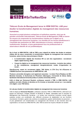 Télécom Ecole de Management lance le HRM DIGITAL LAB pour