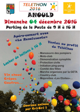 Téléthon de 9h à 16h