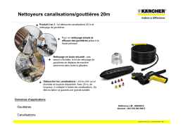 Nettoyeurs canalisations/gouttières 20m