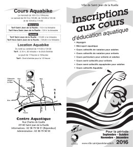 Téléchargez la fiche d`inscription aux cours d`éducation aquatique