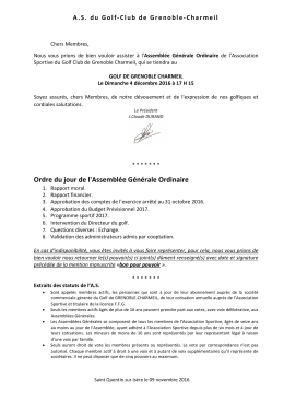 Convocation - As Golf de Charmeil