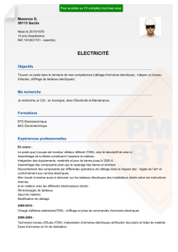 Recrutement CV ELECTRICITÉ - réf: 1612031721, professionnel du