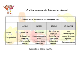 MENU du 28 nov au 02 dec 2016