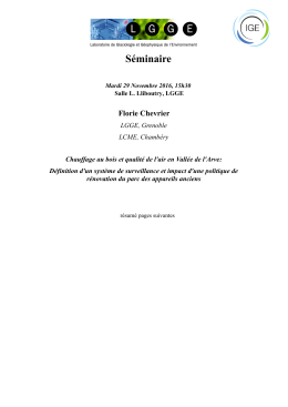 Chauffage au bois et qualit&eacute; de l`air en Vall&eacute;e de l`Arve: D&eacute;finition d`un