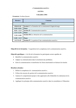 1 d&eacute;cembre 2016 Session I. La formation de la communaut&eacute; d