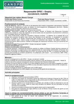 Responsable GPEC – Emploi, recrutement, mobilité