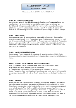 reglement interieur