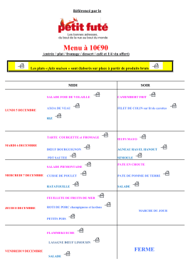 cliquez pour decouvrir les menus de la semaine