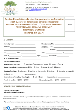 Dossier d`inscription