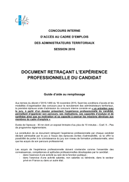 guide de remplissage du document retra&ccedil;ant l