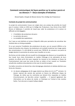 Plusieurs initiatives positives sur l`&eacute;levage et les &eacute;leveurs - CRA-W