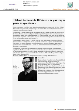 Thibaut Jarousse de 10-Vins : « ne pas trop se poser de questions »