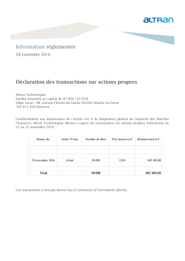 Information réglementée