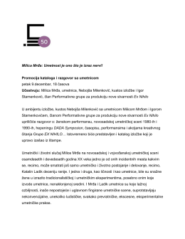 Umetnost je ono &scaron;to je izraz nervi! Promocija kataloga i