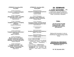 20. SEMINAR &bdquo;LJUDI GOVORE...&ldquo;&reg;