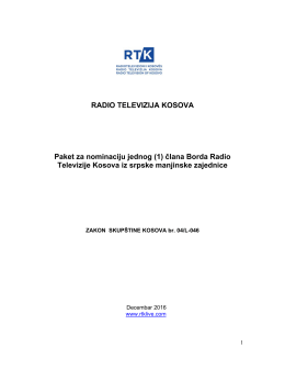 Paket za nominaciju clana Borda RTK-a - 2016