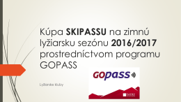 Kúpa skipassu prostredníctvom programu GOPASS