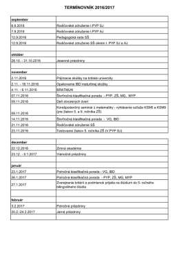 TERMÍNOVNÍK 2016/2017