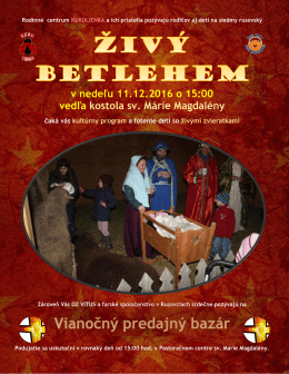 v nedeľu 11.12.2016 o 15:00 vedľa kostola sv. Márie