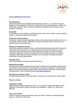 S&uacute;ťaž @ObjavSvojTalent &Scaron;tat&uacute;t s&uacute;ťaže