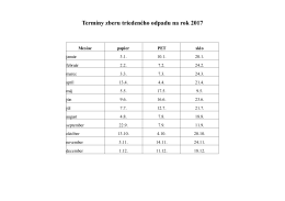 Termíny zberu triedeného odpadu