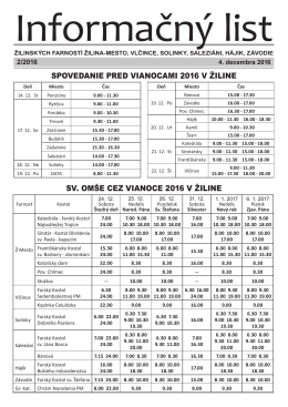 Informačn&yacute; list &ndash; vianočn&yacute;