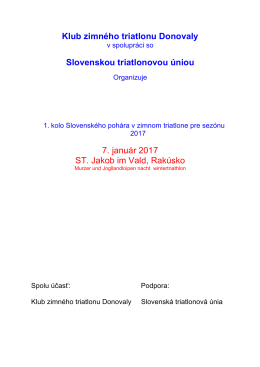 Klub zimného triatlonu Donovaly Slovenskou triatlonovou úniou 7