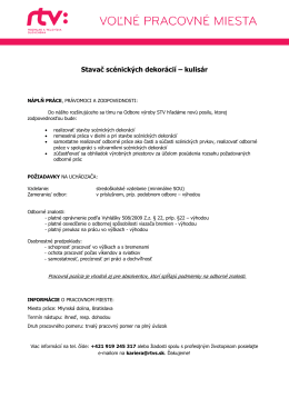 Stavač scénických dekorácií – kulisár