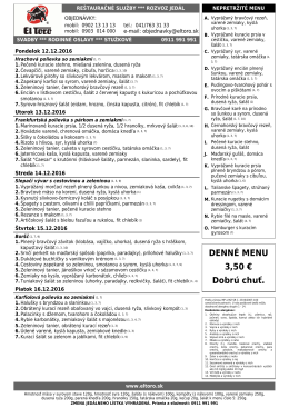 DENN&Eacute; MENU 3,50 &euro; Dobr&uacute; chuť.