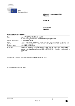 SPRÁVA KOMISIE EURÓPSKEMU PARLAMENTU A