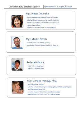 Učitelia kult&uacute;ry, umenia a v&yacute;chov - Gymn&aacute;zium, Ul. 1. m&aacute;ja 8, Malacky