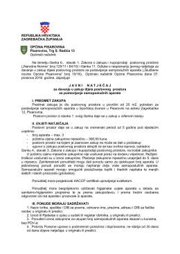 Javni natječaj za davanje u zakup dijela poslovnog