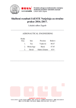 Službeni rezultati LO Zagreb