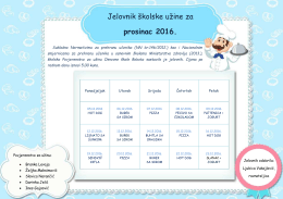 Jelovnik školske užine za 5. – 9. prosinac 2016.