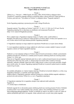 PRAVILA NAGRADNOG NATJEČAJA "Vipnet odluke na Twitteru