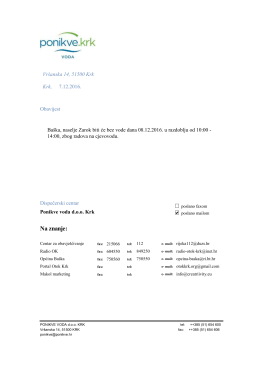 Obavijest iz Ponikve