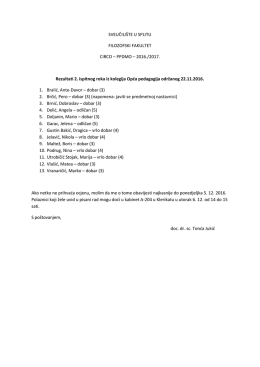 SVEUČILI&Scaron;TE U SPLITU FILOZOFSKI FAKULTET CIRCO &ndash; PPDMO