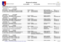 Raspored suđenja - Općinski sud u Sarajevu