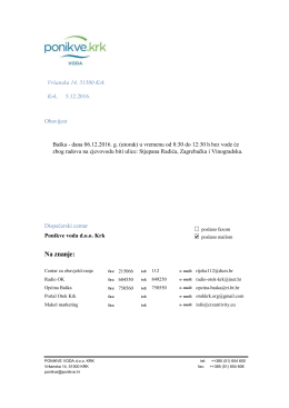 Obavijest iz Ponikve