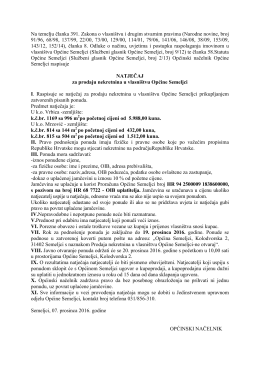 natječaj za prodaju nekretnina u vlasništvu općine
